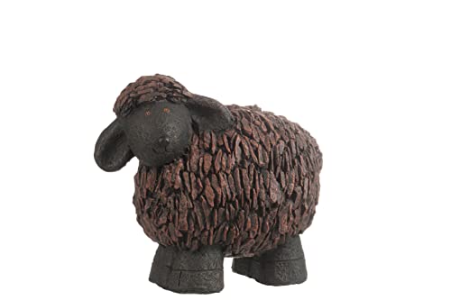 J-Line Lustiges Deko Schaf Braun Schwarz L41 cm Tierfigur Gartenfigur und Home von J-Line