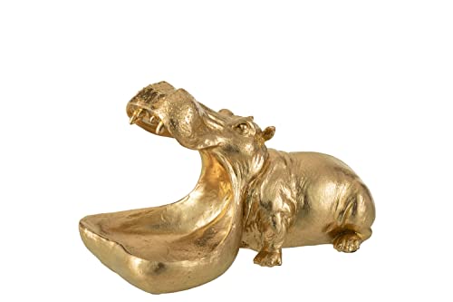 J-Line Nilpferd Skulptur Flur Schlüsselschale Deko Ablage L26 cm Statue Dekorative Gold von J-Line