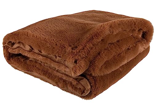 J-Line Plaid Cutie - Fleece-Decke - Polyester - 180x130 cm - Sienna Braun von J-Line