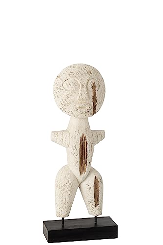 J-Line Figur Primitiv Albasia - Holz - weiÃŸ - klein von J-Line