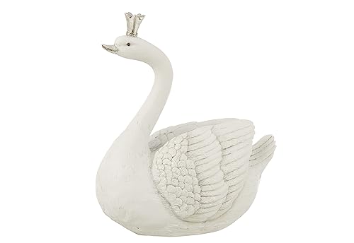 J-Line SPARBÜCHSE Schwan Poly WEIß/Silber von J-Line