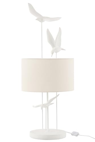 J-Line Schöne Tischlampe Vögel Poly Weiß Beige Höhe 79 cm von J-Line
