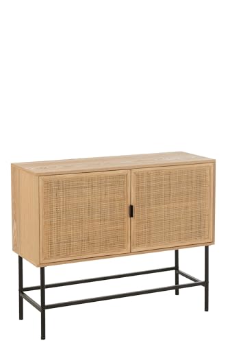 J-Line Schrank VIERECKIG MDF/Metall Natur/SCHWARZ SMALL von J-Line