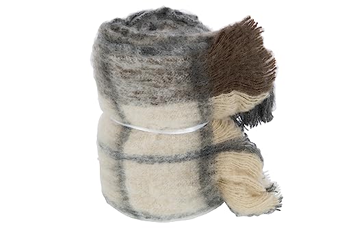 J-Line Plaid Plaid Plaid Polyester Beige 180x130cm von J-Line