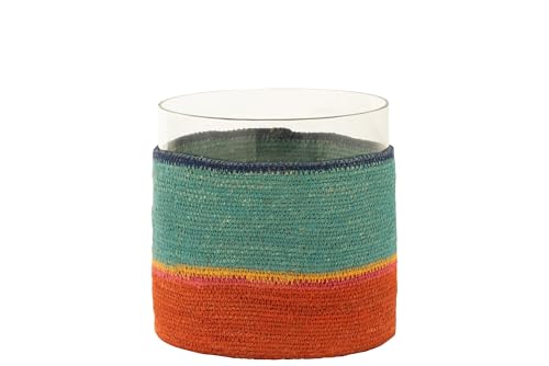 J-Line TEELICHTHALTER RUND+Streifen Glas/SEEGRAS BLAU/ORANGE J-Line TEELICHTHALTER RUND+Streifen Glas/SEEGRAS BLAU/ORANGE von J-Line