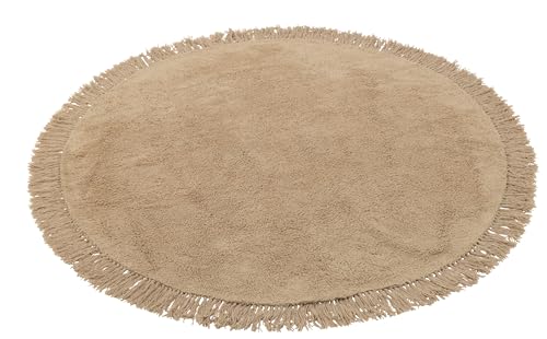 J-Line Teppich RUND+FRANSEN DUNKEL BEIGE von J-Line
