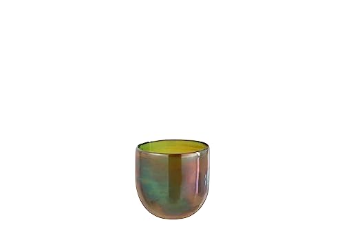 J-Line Thibault Vase, rund, Glas, Grün von J-Line