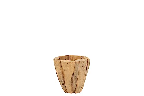 J-Line ÜBERTOPF Jack Holz Teak NATURELL SMALL von J-Line