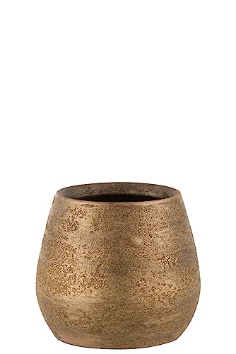 J-Line Übertopf Unregelmäßig Rau - Keramik - Gold - Medium von J-Line