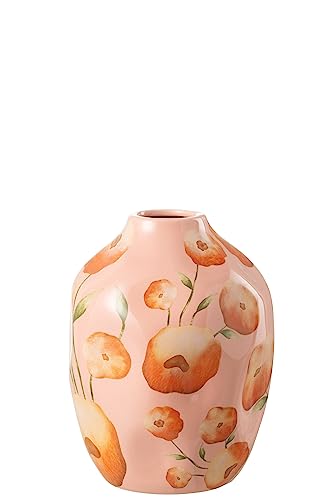 J-Line Vase, Blume, Keramik, Lachs/Orange von J-Line