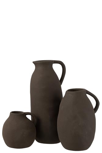 J-Line Vase, Kruche, Keramik, Schwarz, L von J-Line
