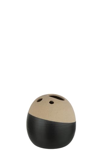 J-Line Vase, Kugel, Keramik, Beige/Schwarz, groß von J-Line