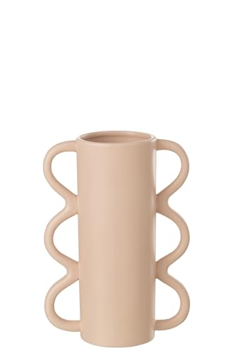 J-Line Vase Wave Henkel Dolomie – Keramik – Rosa – Klein von J-Line