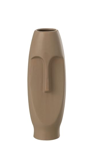 J-Line Vase Gesicht Terracotta Braun Medium von J-Line