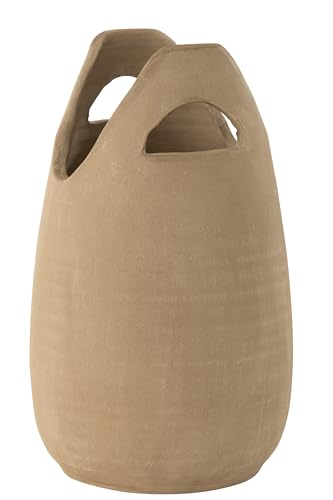 J-Line Vase mit Henkel, Keramik, Beige, groß von J-Line