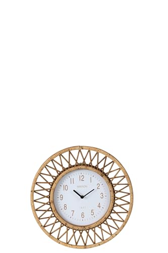 J-Line Wanduhr Wonder - Rattan/Sperrholz - Naturell/Weiß - Small von J-Line