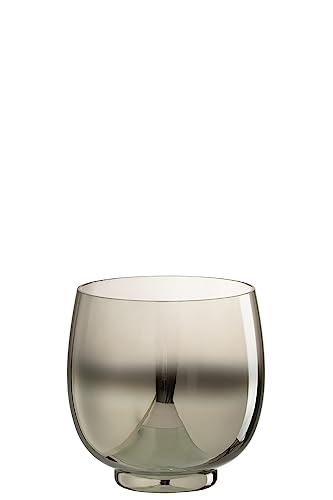 J-Line Windlicht Rund Glas Rach Grau/Silber Medium von J-Line