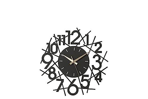 J-Line Zahlen Uhr - Metall - Schwarz - Ø 48 cm - Wohnaccessoires J-Line Zahlen Uhr - Metall - Schwarz - Ø 48 cm - Wohnaccessoires von J-Line