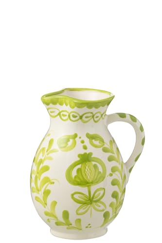 PITCHER GRANADA CERAMIC WHITE/GREEN MEDIUM von J-Line