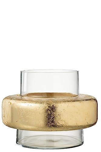 J-Line Zylinderförmige Vase mit Ring, Glas, transparent von J-Line