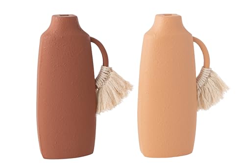 VASE Dekoration TOLI MDF BRAUN/NATURELL 2 Sortiert (2er Set) von J-Line