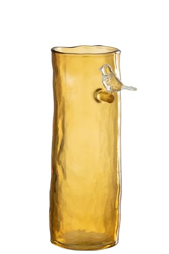 VASE LANG Vogel Glas Ocker SMALL von J-Line