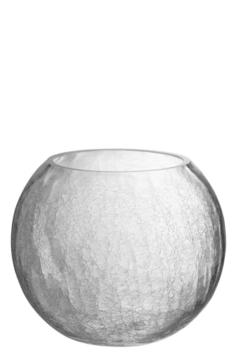 WINDLICHT Kugel CRAQUELE Glas HELL TRANSPARANT von J-Line
