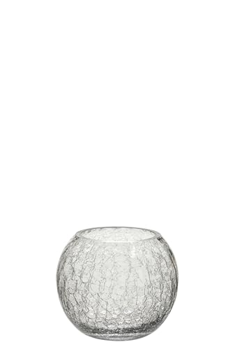 WINDLICHT Kugel CRAQUELE Glas TRANSPARENT SMALL (2er Set) von J-Line