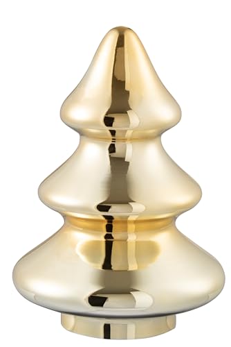 J-LINE - Dekorativer Weihnachtsbaum, Glas, goldfarben, groß von J-line