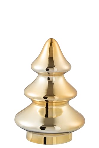 J-LINE - Dekorativer Weihnachtsbaum, Glas, goldfarben, mittelgroß von J-line