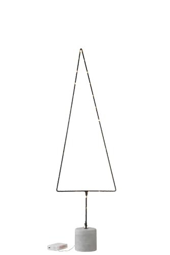 J-LINE - Weihnachtsbaum + LED + Batterien, offen, Metall, schwarz, groß von J-line