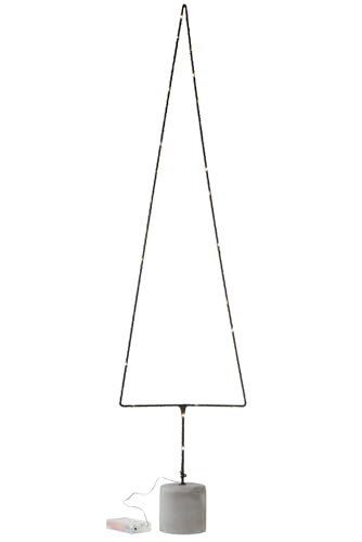 J-LINE - Weihnachtsbaum + LED + Batterien offen, Metall, Schwarz, extra groß von J-line