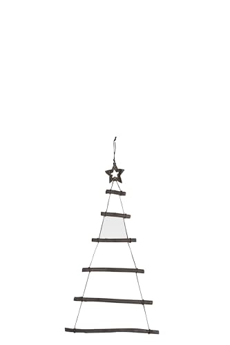 J-LINE - Weihnachtsbaum Zweig + Stern aus schwarzem Holz, klein von J-line