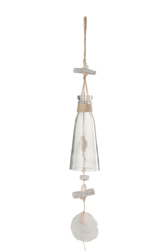 J-line Dekofigur Flasche Hängend Glas / Holz Naturell / Weiss Large J-line Dekofigur Flasche Hängend Glas / Holz Naturell / Weiss Large von J-line