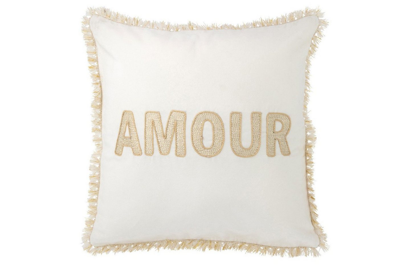 J-line Dekokissen J-Line Dekokissen Luxury AMOUR weiß-gold, 45 x 45 cm von J-line