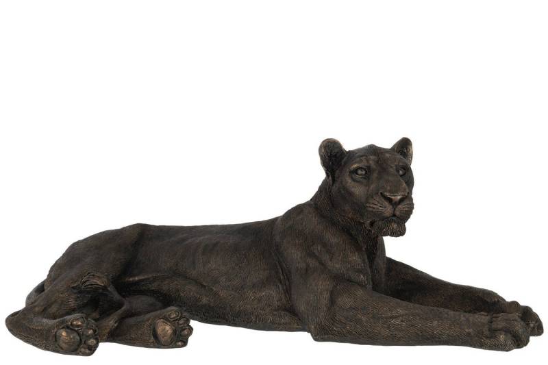 J-line Dekoobjekt Dekofigur Löwin liegend – Edle Polyresin-Skulptur in Bronzeoptik von J-line