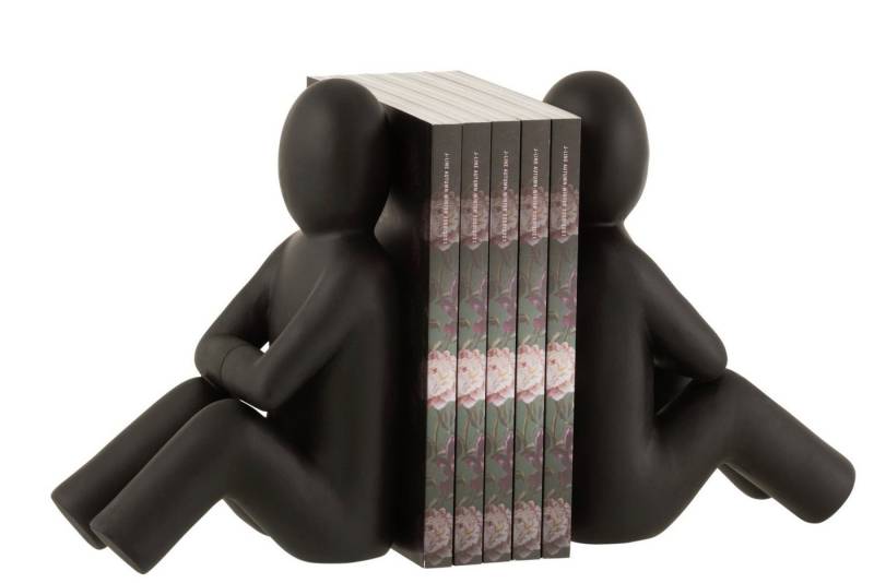 J-line Dekoobjekt Exklusives 2er-Set Bücherstützen P'tit Maurice in Mattschwarz von J-line