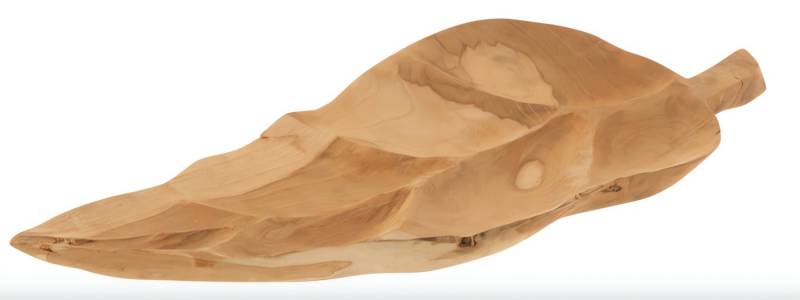 J-line Dekoschale Schüssel /Schale Blatt Teak Naturell Medium von J-line