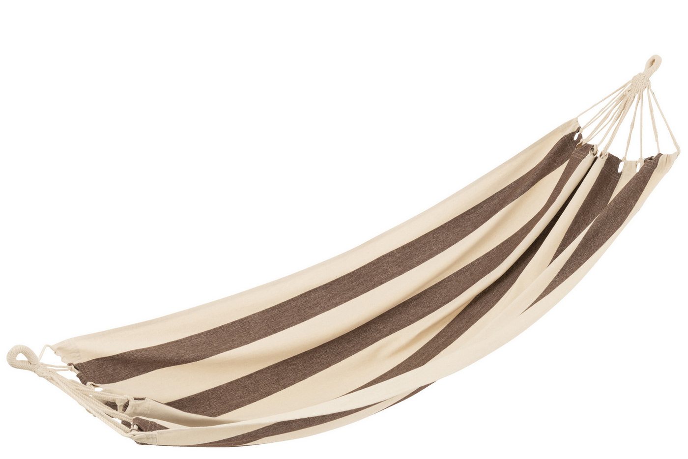 J-line Hängematte Hängematte Grosse Streifen Braun / Ecru, Baumwolle / Polyester von J-line