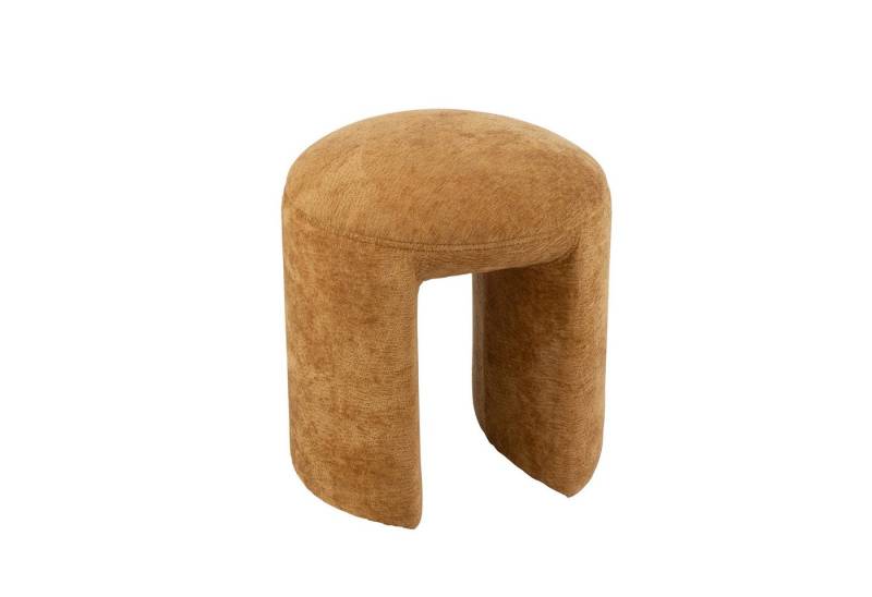 J-line Hocker Hocker Rund Stoff weich Ocker Boho (1 Hocker), gepolstert in extravantem Design von J-line