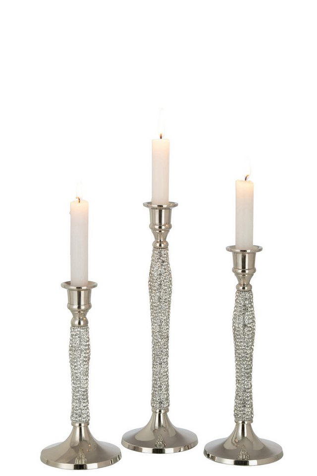 J-line Kerzenhalter Kerzenhalter Diamant Aluminium Silber – Wählbar in 3 Größen von J-line