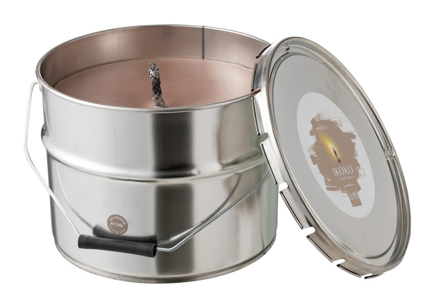 J-line Outdoorkerze Outdoorkerze Farbeimer Ikoko Metall / Wachs Taupe Large 135s J-line Outdoorkerze Outdoorkerze Farbeimer Ikoko Metall / Wachs Taupe Large 135s von J-line