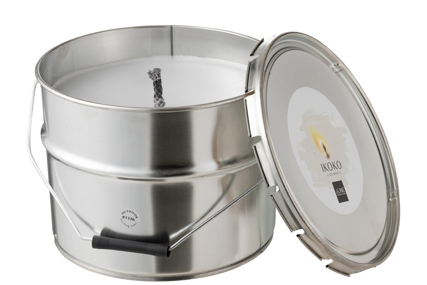 J-line Outdoorkerze Outdoorkerze Farbeimer Ikoko Metall / Wachs Weiß Large 135s J-line Outdoorkerze Outdoorkerze Farbeimer Ikoko Metall / Wachs Weiß Large 135s von J-line