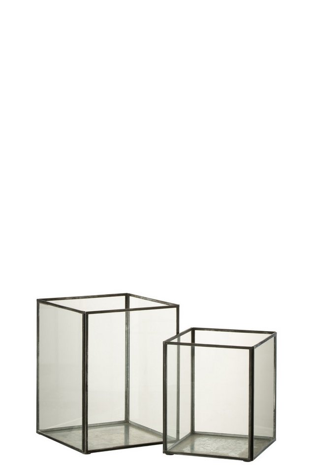 J-line Tischkerzenhalter 2 Kerzenhalter Viereckig Glas / Metall Schwarz J-line Tischkerzenhalter 2 Kerzenhalter Viereckig Glas / Metall Schwarz von J-line