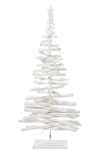 J-line - Weihnachtsbaum, stehend, Zweige, Holz, weiß, groß von J-line