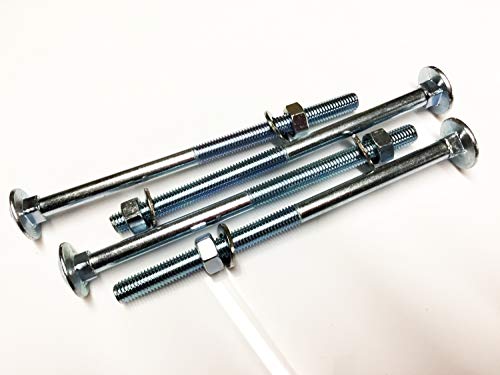 4 Stück M12 x 200 Schlossschrauben Schlossschrauben Cup Vierkantschrauben BZP 4.8 komplett mit Vollmuttern & Form A Unterlegscheiben DIN 603 von J&A Racing International