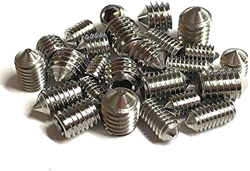 Cone Point Grub Screws Mixed (16 Pack) 5mm Length, Various Metric Threads, M3, M4, M5 & M6. A2 Grade Stainless Steel Hex/Allen Key Socket Cone Point Grub Screw/Set Screws von J&A Racing International