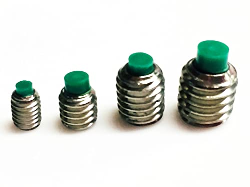 Die Nylon-Madenschrauben sind aus 304 Edelstahl A2 mit einer einfarbigen Oberfläche M3 x 5 mm, M4 x 5 mm, M5 x 7 mm, M6 x 7,5 mm, 16 Stück (M5 x 7) von J&A Racing International