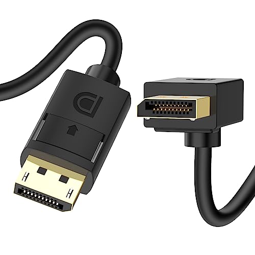 J&D DisplayPort 1.4 Kabel, Abgewinkeltem 90 Grad Anschluss Nach Oben DisplayPort Kabel V1.4 mit Unterstützung für bis zu 8K/60Hz, 4K/144Hz, 2 Meter von J&D