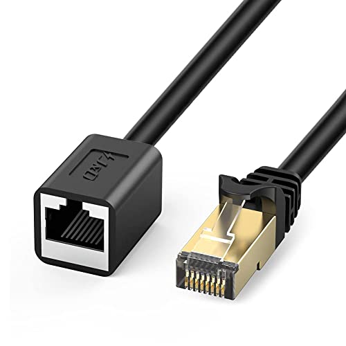 J&D Ethernet Verlängerungskabel, Cat6 Ethernet Verlängerungskabeladapter - Untersützt Cat6/ Cat5e/ Cat5 Standards, geschirmte RJ45 Stecker, Stecker auf Buchse - 2.1 Meter von J&D